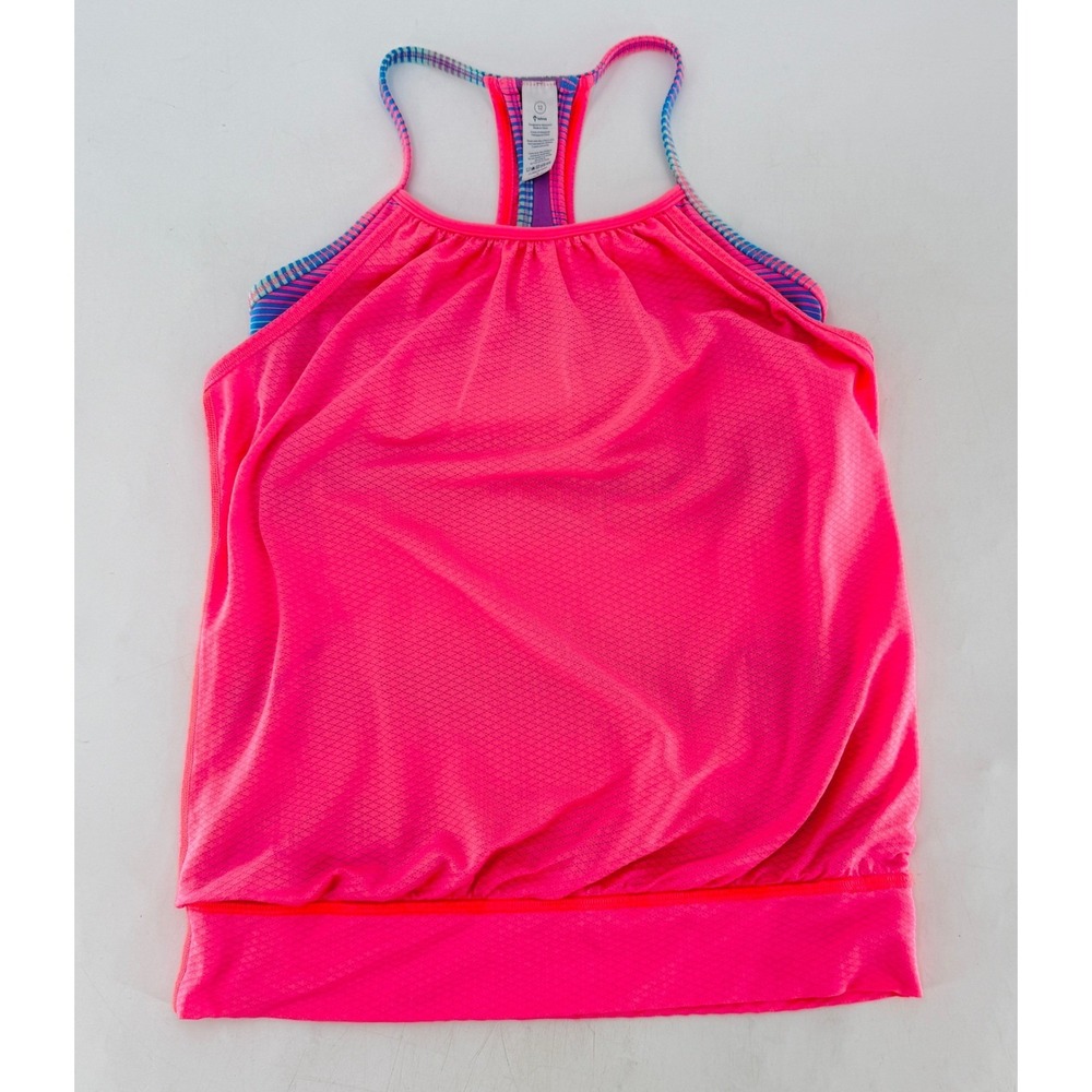 Ivivva Girls Activewear Tank Top Size 12‎ Pink Layered Athletic Sz 12 See Photos